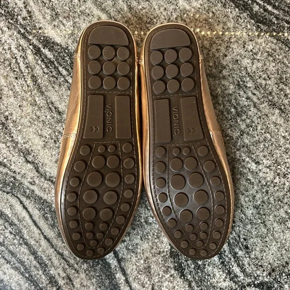 Vionic Virginia Metallic Pink Rose Gold Comfort Loafers Sz 10 - Picture 6 of 6